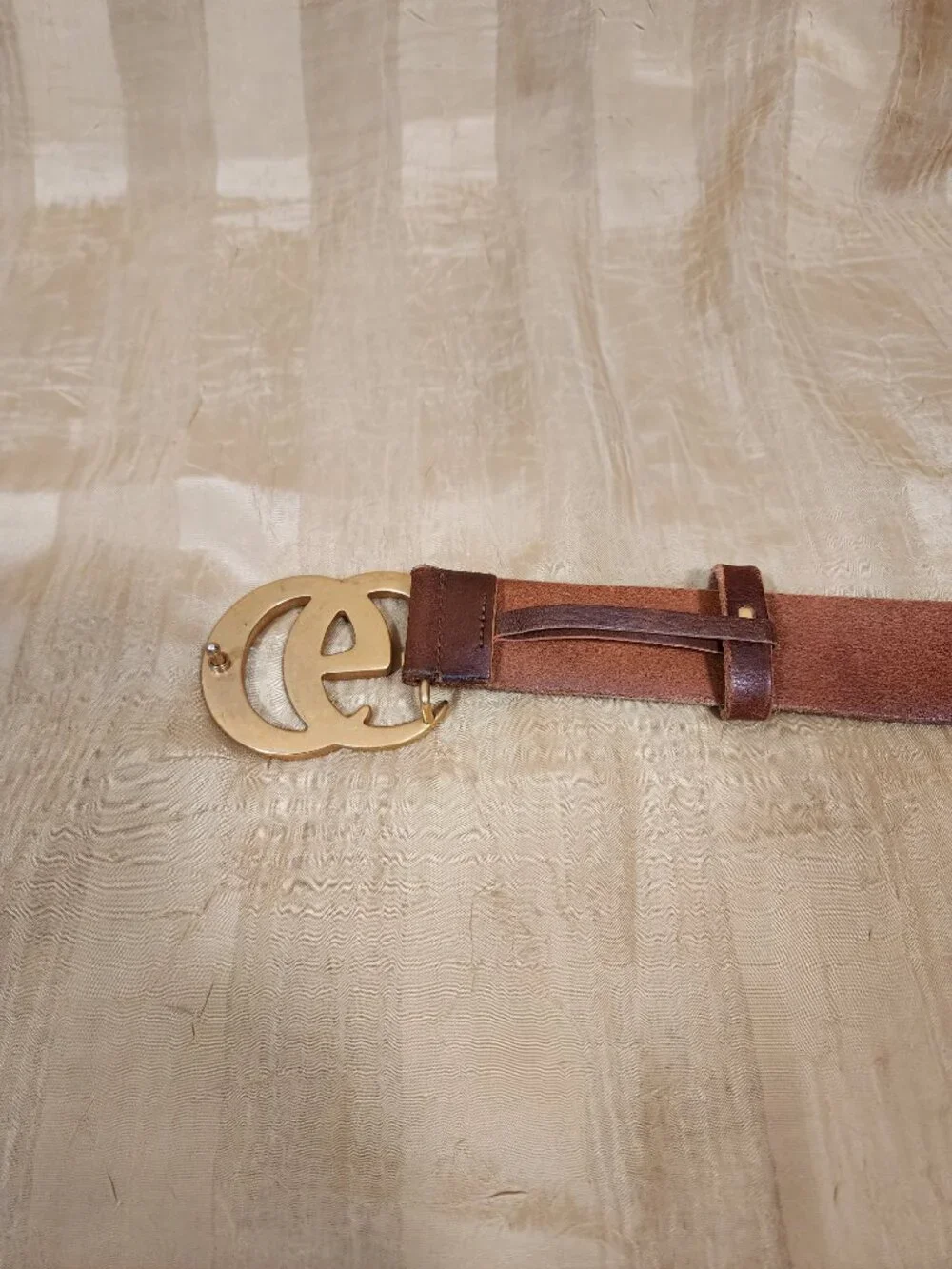 Authentic Gucci GG Marmont Wide Belt Brown Leather Size 80 / 32